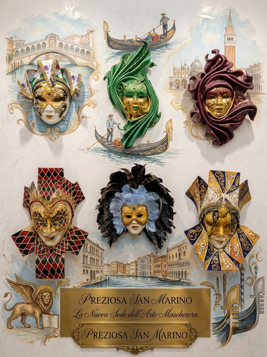 Maschere Veneziane artigianali, creazioni autentiche dell'arte veneziana
